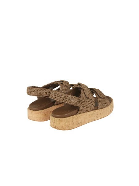 Scarpa Emanuelle Vee in Rafia Marrone